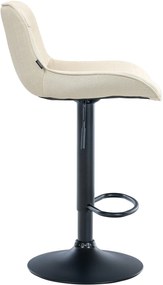 Banco alto em tecido com estrutura preta 85-106 x 49 x 51 cm cor creme
