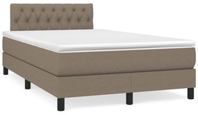 Cama boxspring c/ colchão 120x190cm tecido castanho-acinzentado