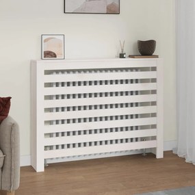 822597 vidaXL Cobertura de radiador 108,5x19x84 cm pinho maciço branca