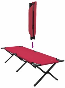 Camas dobráveis 2 pcs com bolsa Vermelho 600D Tecido Oxford