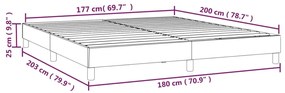 Estrutura de cama 180x200 cm tecido cinza-claro