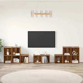 vidaXL Conjunto de Estantes para TV 8 pcs Madeira Antiga