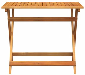 Mesa de Jardim Dobrável Retangular 100x55x75 cm Madeira Sólida de Acác