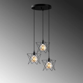 Candeeiro Chandelier Akkas – Preto – Diâmetro 54 cm, Altura Ajustável