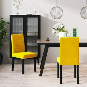 vidaXL Cadeiras de jantar 2 pcs veludo amarelo