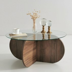 Mesa de Café Bubble - Nogueira - 75x35x75 cm