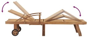 Espreguiçadeira com mesa madeira teca maciça