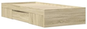 Estrutura cama s/ colchão derivados de madeira carvalho sonoma