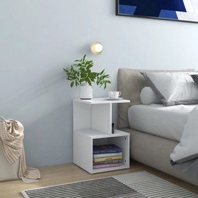 Mesas de cabeceira 2 pcs 35x35x55cm derivados de madeira branco