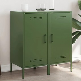 vidaXL Aparadores 2 pcs 36x39x79 cm aço verde-azeitona