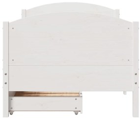 Cama sem colchão 75x190 cm madeira de pinho maciça branco