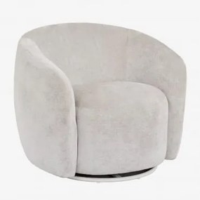 Pacote De 2 Poltronas Giratórias De Chenille Mieres Cinzento Areia - Sklum