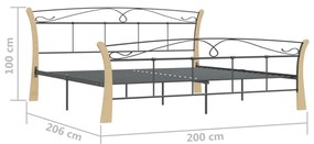 Estrutura de cama 200x200 cm metal preto
