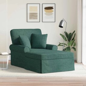 vidaXL Chaise Lounge com Saia Verde Escuro 91 x 157 x 91 cm tecido