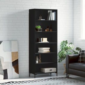 vidaXL Armário alto 69,5x32,5x180 cm derivados de madeira preto
