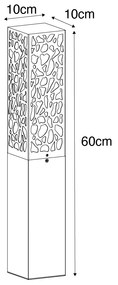 Poste exterior moderno preto 60 cm IP44 - Nicole Moderno