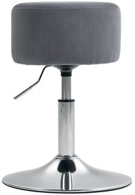 HOMCOM Banco de Bar Banco Alta de Cozinha Ajustável em Altura 52-66 cm Estofado em Veludo Giratória a 360° Cinzento | Aosom Portugal