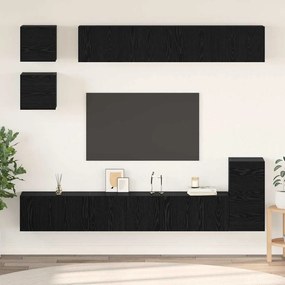 vidaXL Conjunto de móvel de TV com prateleira Outros com armazenamento 8 pcs Carvalho Preto