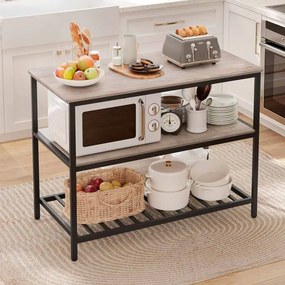 Armário de cozinha de 3 níveis 60 x 120 x 90 cm industrial preto-greige