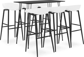 vidaXL 7 pcs conjunto de bar preto e branco