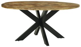 Mesa de Jantar Redonda Ø160x76 cm Madeira Sólida de Mangueira Rugosa