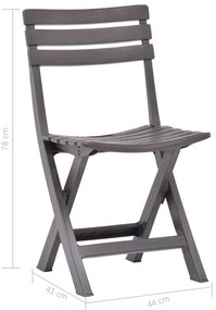 Cadeiras de jardim dobráveis 2 pcs plástico moca