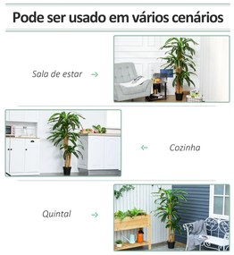 Planta Artificial Decorativa Dracaena com Pote Árvore Sintética 66 Folhas Ø20x160 cm Verde