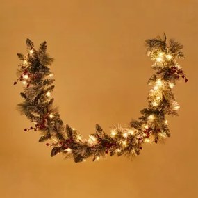 Guirlanda De Natal Com Luzes Led 180 Cm Gaela Erva Verde - Sklum