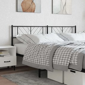 vidaXL Cabeceira de cama 180 cm metal preto