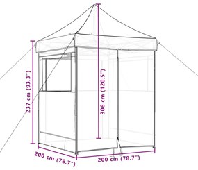 Tenda p/ festas pop-up dobrável com 4 paredes laterais castanho