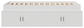 Estrutura de Cama de Armazenamento Branca 90x200 cm