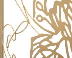 PAINEL DE PAREDE DE FERRO COM SUPERFÍCIE DOURADA 60X1X80 CM DOURADO