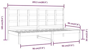 Sofá-cama sem colchão 90x200 cm madeira de pinho maciça branco