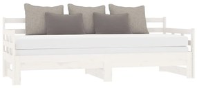 Sofá-cama de puxar 2x(90x200) cm pinho maciço branco