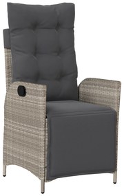 Conjunto de Jantar de Jardim de 5 Peças Vime PE Cinzento Claro