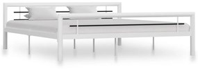 vidaXL Estrutura de cama 180x200 cm metal branco e preto