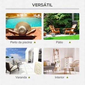 Conjunto de 2 Espreguiçadeiras de Jardim de Vime Reclináveis em 5 Posi