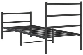 Estrutura de cama com cabeceira e pés 80x200 cm metal preto