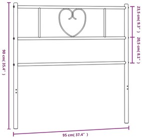 Cabeceira de cama 90 cm metal preto