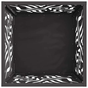 Fogueira Quadrada vidaXL Preta 40x40x40 cm em Aço