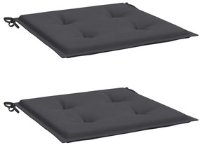 Almofadões p/ cadeiras jardim 2pcs 40x40x3 cm oxford antracite