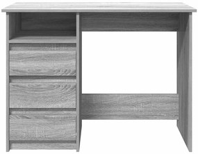 Secretária 102x50x75 cm derivados de madeira cinzento sonoma