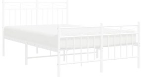 Estrutura de cama com cabeceira e pés 120x200 cm metal branco