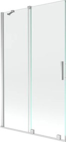 Mexen Velar divisória de banho de 2 asas deslizantes 110 x 150 cm, transparente, cromada - 896-110-000-01-01