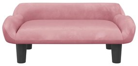 Cama para cães 70x40x24 cm veludo rosa
