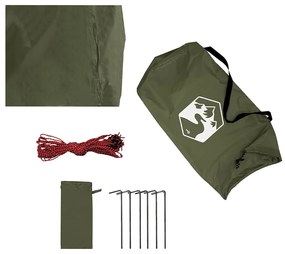 Lona de campismo 306x306 cm impermeável verde azeitona