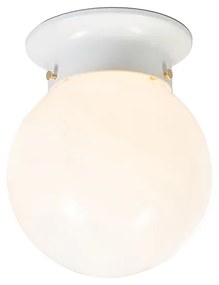 Candeeiro de teto retro branco vidro opal - Scoop Retro