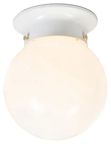 Candeeiro de teto retro branco vidro opal - Scoop