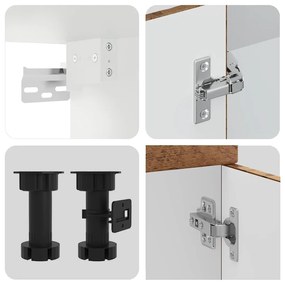 8 peças armário de cozinha conjunto Kalmar madeira velha