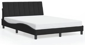 Estrutura de cama c/ luzes LED 140x200 cm veludo preto